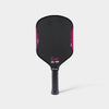 LUZZ Glider 2026 Hybrid Paddle featuring an all-black paddle face with black-to-pink gradient edges, pink-and-white “GLIDER 2026” and “CARBON FIBER T700” lettering on each side, a pink LUZZ logo and white UPA-A and USAP certification logos at the bottom, and a black handle