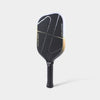 Luzz Inferno2 M1 Dawn standing upright at an angled side view, with a white-to-gold-to-black gradient edge and black handle.